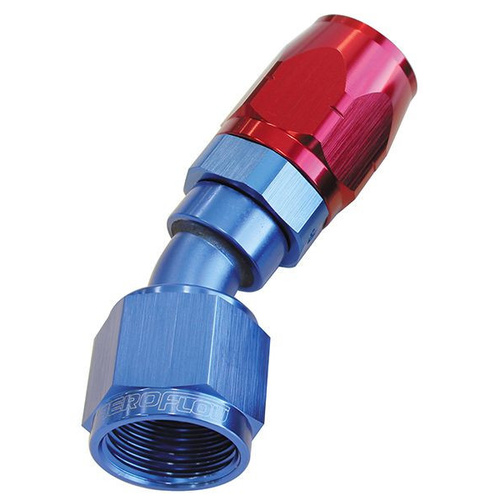 Aeroflow 500 Series Cutter Hose End -04AN Female to -04AN Hose 30-Degree Blue/Red AF507-04