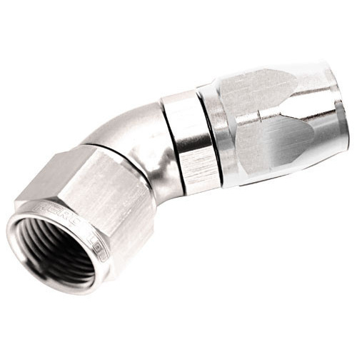 Aeroflow 550 Series Cutter Stepped Hose End -10AN Female to -12AN Hose 45-Degree Silver AF552-12-10S