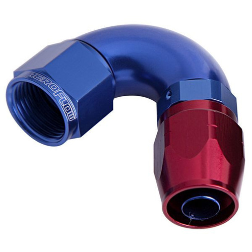 Aeroflow 550 Series Cutter Stepped Hose End -06AN Female to -08AN Hose 120-Degree Blue/Red AF554-08-06