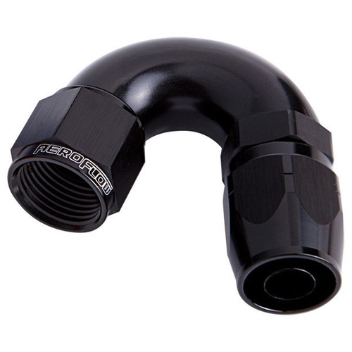 Aeroflow 550 Series Cutter Stepped Hose End -06AN Female to -08AN Hose 150-Degree Black AF555-08-06BLK