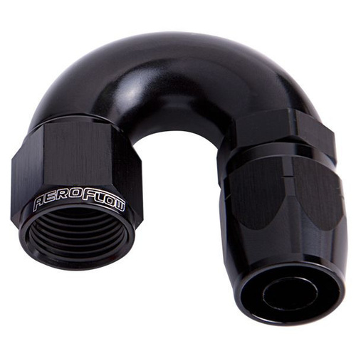 Aeroflow 550 Series Cutter Full Flow Hose End -04AN Female to -04AN Hose 180-Degree Black AF556-04BLK