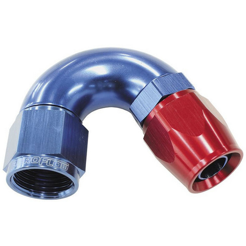 Aeroflow 150 DEG -6AN FULL FLOW TEFLON HOSE END BLUE 1 PIECE FULLFLOW