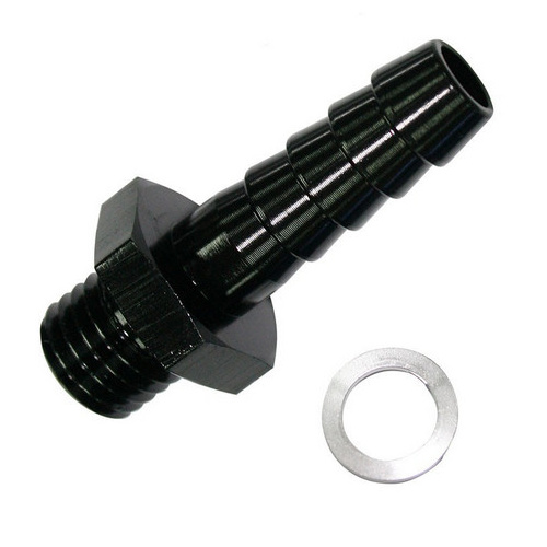 Aeroflow METRIC M14 X 1.5 TO 3/8'' BARB BLACK USE WITH 49-1015 PUMP