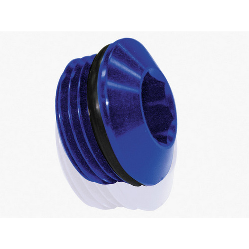 Aeroflow ORB SLIMLINE PORT PLUG -8AN BLUE FINISH