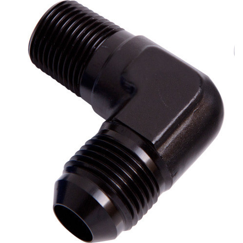 Aeroflow MALE 90 DEG 1/2'' NPT TO -6AN BLACK MALE NPT TO AN 90 DEG