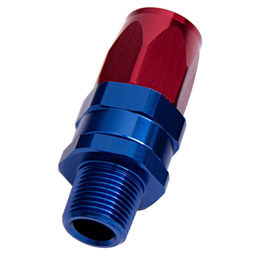 Aeroflow 100/450 Series Taper Adapter 3/8" NPT Male to -10AN Hose Straight Blue/Red AF830-10-06