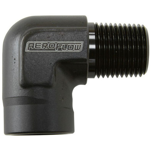 Aeroflow 90 DEG FEMALE TO MALE 1-1/4'' NPT BLACK