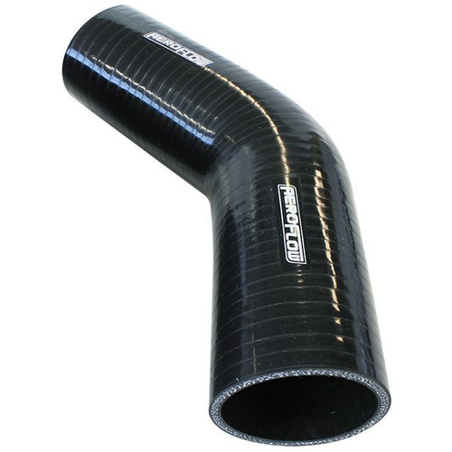 Aeroflow Silicone Hose 45 Deg; Blac I.D3.25'' 80mm Wall 5.3mm 145mm Leg AF 9202-325