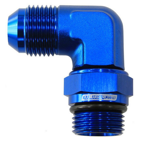 Aeroflow MALE -8 ORB 90 TO -8AN MALE BLUE FULL SWIVEL