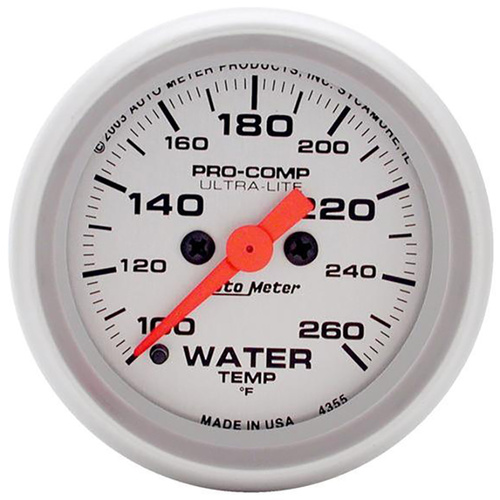 Auto Meter Ultra-Lite Series Water Temperature Gauge AU4355