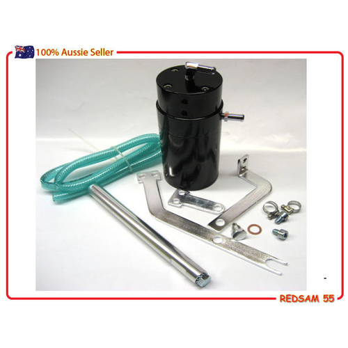 BLACK Alloy Oil Seperator Catch Can SPLITFLOW System, Suits Commodore Gen III 